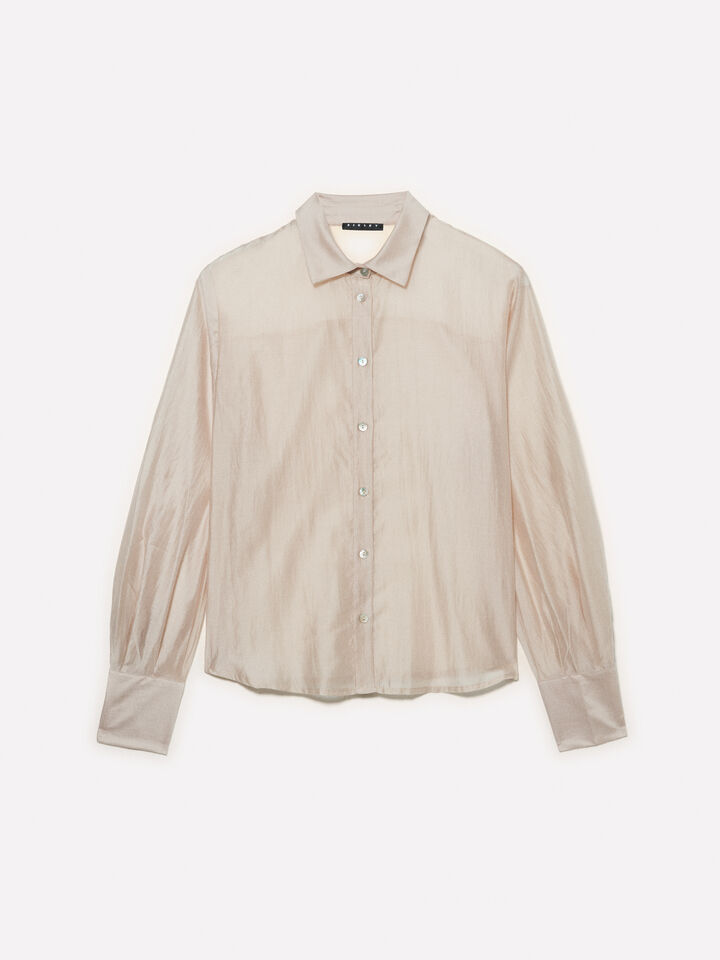 Beige semi sheer shirt - women's shirts - Beige | Sisley image number 5